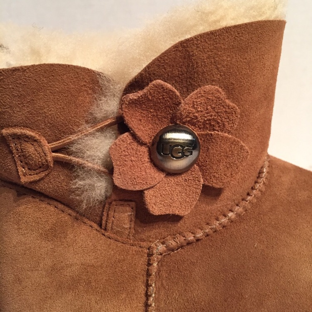 New UGG Mini Bailey Chestnut Poppy Suede Boots - Picture 8 of 8